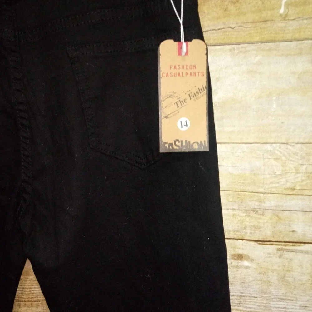 The Fashion black causal distressed pants - Picture 6 of 7